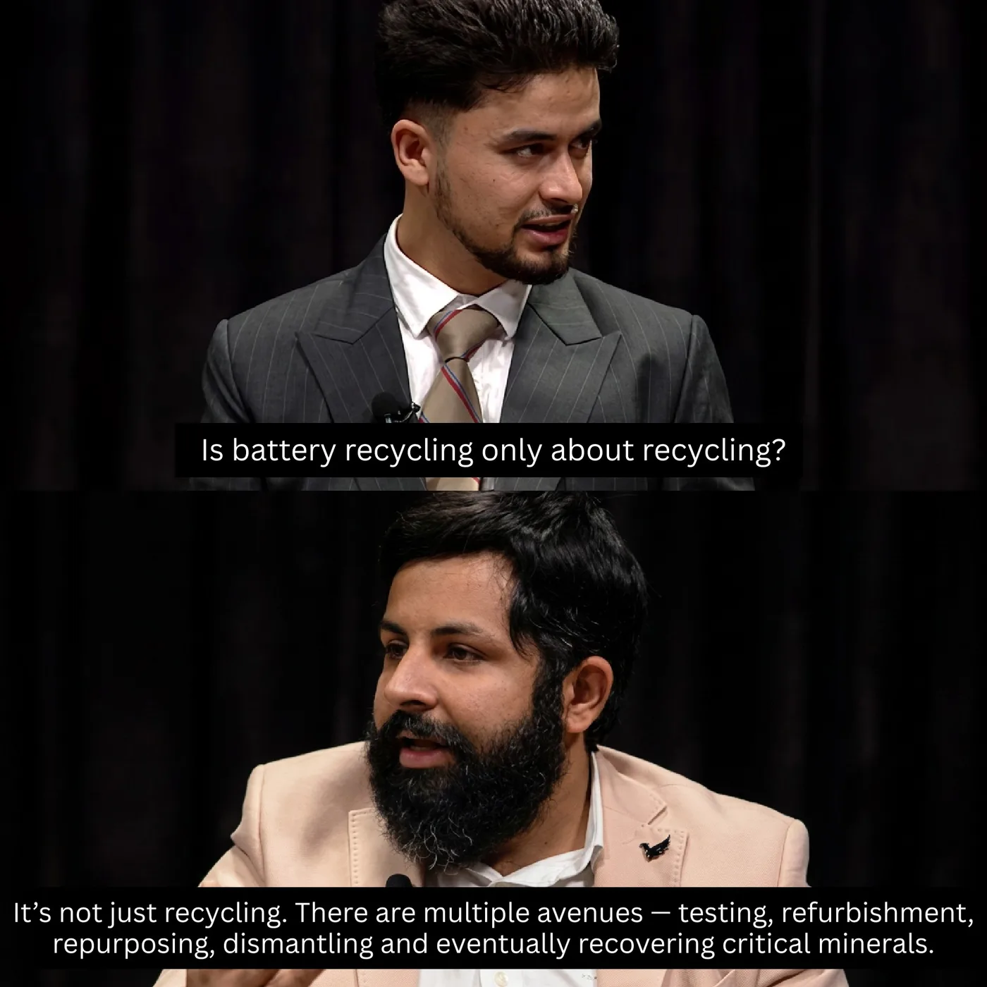 Karan Khurana in conversation during the EV and battery recycling panel discussion.
