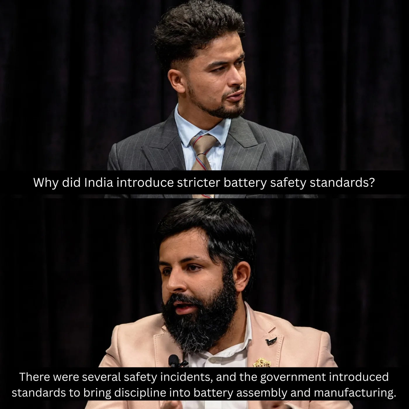 Karan Khurana in conversation during the EV and battery recycling panel discussion.